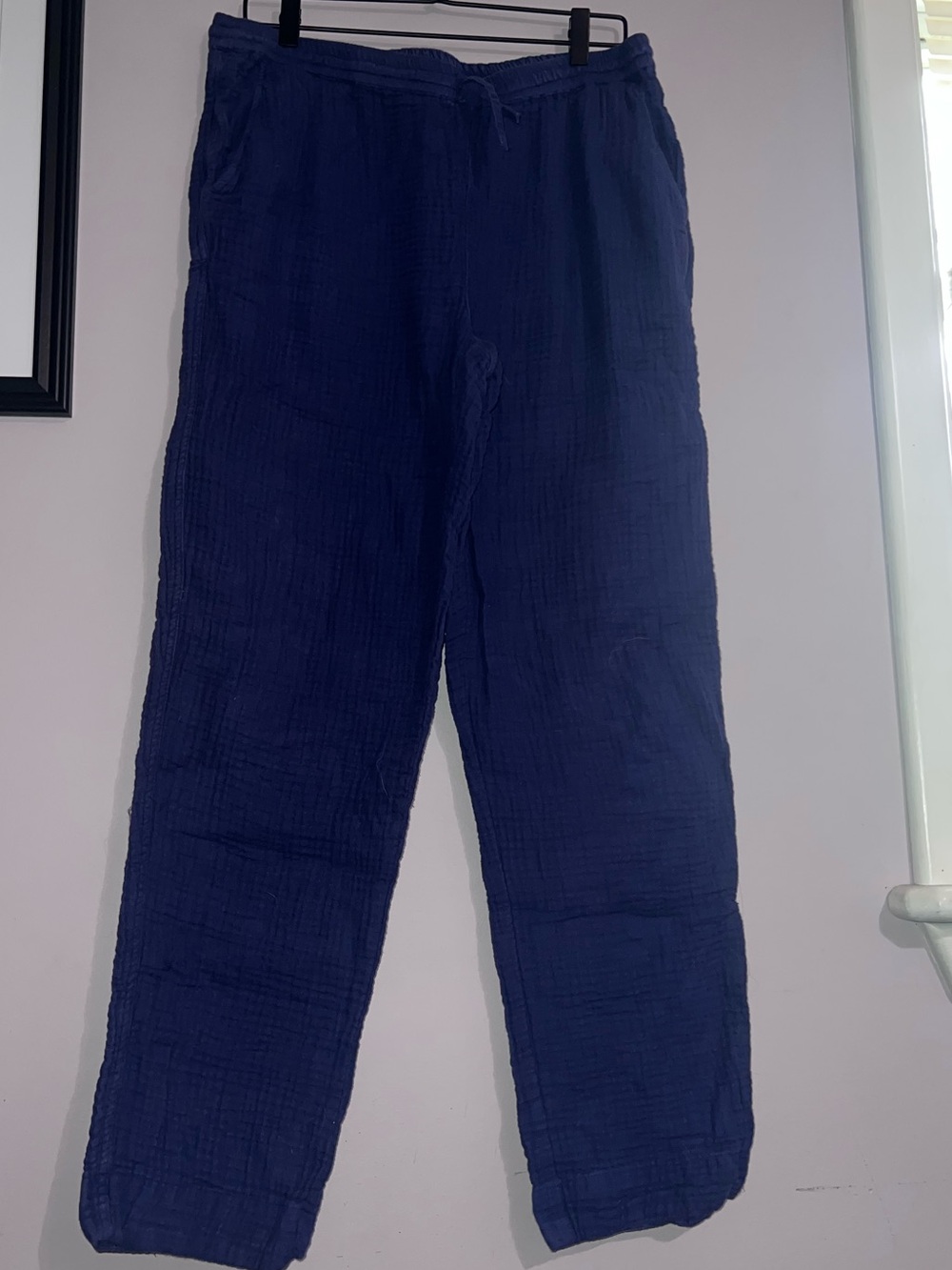 Carbon2Cobalt Lightweight 100% Cotton Lounge Pants, Size Large